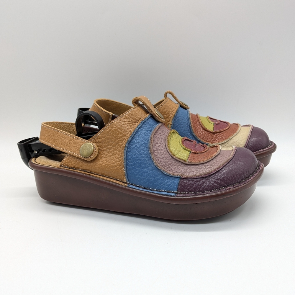 Spring Step Multi-Color Leather Slingback Clogs - Blue, Tan, Purple, Pink, Green